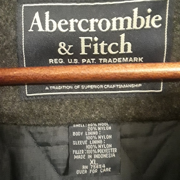 Abercrombie & Fitch Men XL Grey Full Zip Front Woo - Picture 4 of 8
